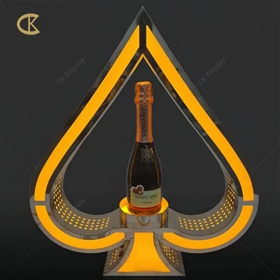 Acrylic LED Illuminated Ace Of Spade Champagne Bottle Presenter